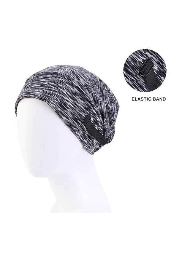 Women's Black Adjustable Satin Silk Lined Slouchy, Sleep Cap, Chemo Hat, Yoga Beanie, Baggi, Headcover for Teens, Adults