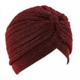 thumbnail image 1 of American Notions Women's Turban, Headscarf, Chemo Hat, Fashion Cap, Beanie for Teens, Adults ( Wine Red), 1 of 1