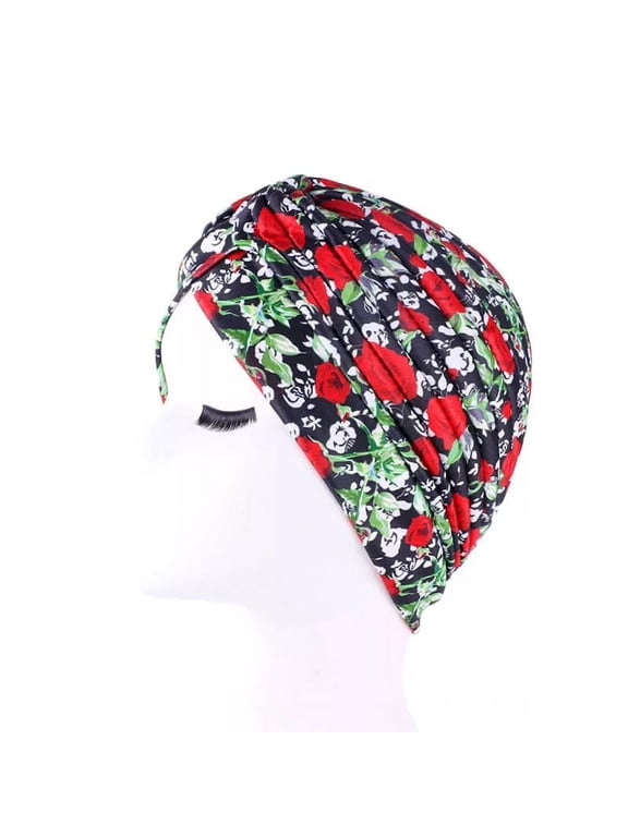 Women’s Turban, Red, Beanie, Chemo Hat, for Teens, Adults, Yoga, Running