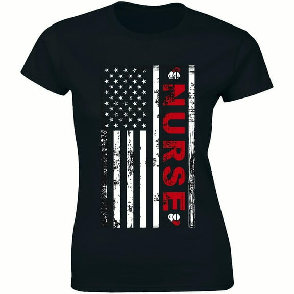 American Nurse Flag RN Nurse MD Medical Women's Gift T-Shirt