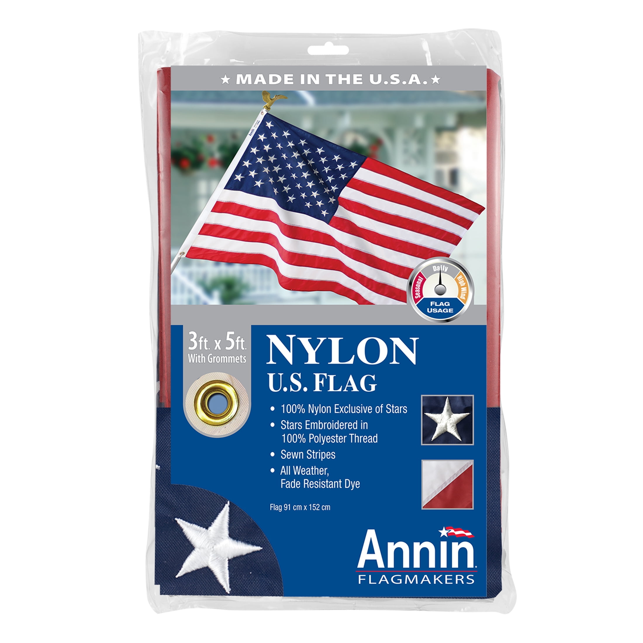 【RONRON】25SS/送料税込 ★HEART STAR FLAG TARPAULIN BAG★ American Nylon Banner Style Sleeve Flag by Annin, 30