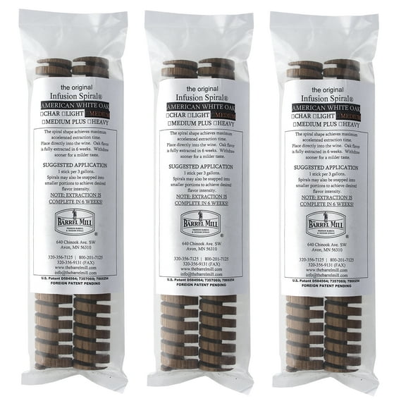 American Oak Infusion Spirals - Medium Toast by Midwest Home brewing and Winemaking Supplies (hree Pck)