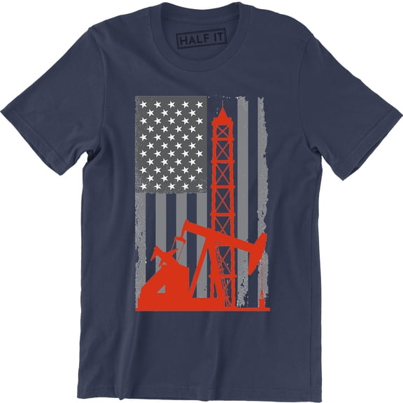American Oilfield Worker Patriotic Us Flag Men's T-Shirt