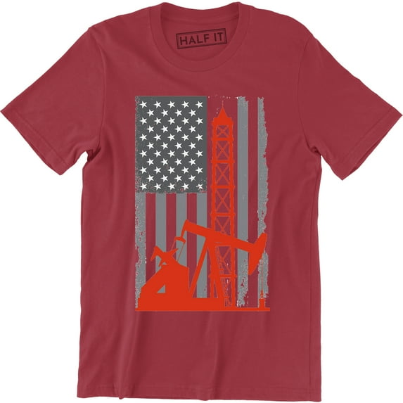 American Oilfield Worker Patriotic Us Flag Men's T-Shirt