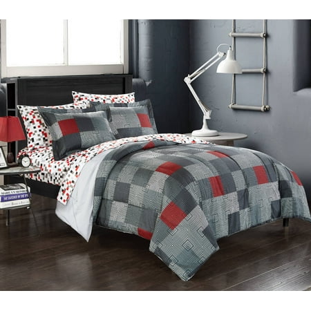 American Original Geo Blocks Bed in a Bag Bedding Comforter Set, Twin