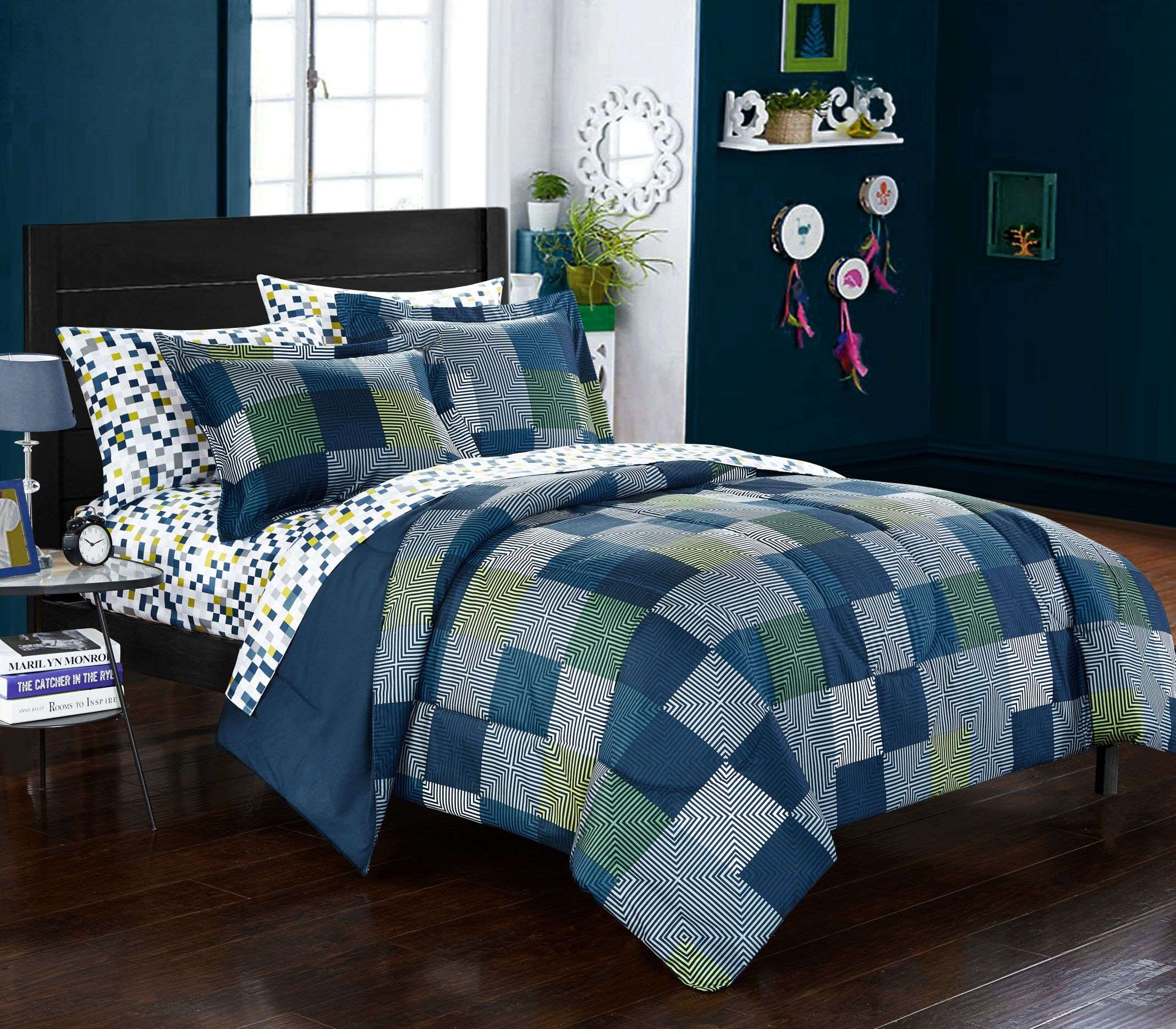 American Original Geo Blocks Bed in a Bag Bedding Comforter Set