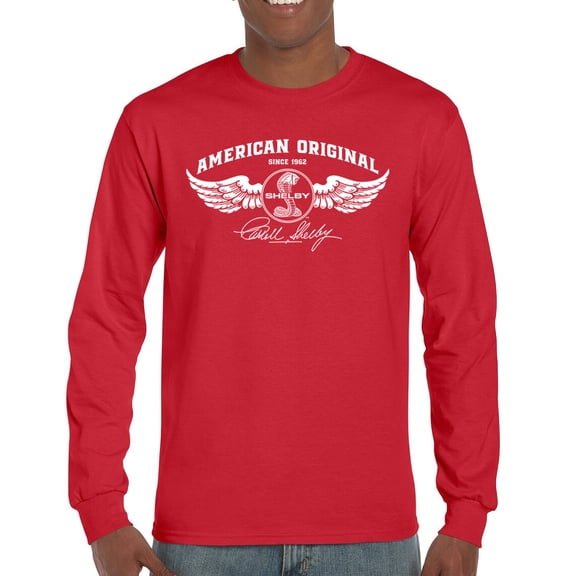 American Original Shelby Since 1962 Long Sleeve T-shirt Cobra Wings Classic Muscle Car GT500 Mustang Powered by Ford