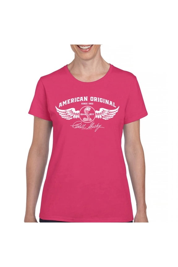 American Original Shelby Since 1962 T-Shirt Cobra Wings Classic Muscle Car GT500 Mustang Powered by Ford Women's Tee