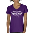 thumbnail image 1 of American Original Shelby Since 1962 Women's V-Neck T-shirt Cobra Wings Classic Muscle Car GT500 Mustang Powered by Ford Tee, 1 of 7