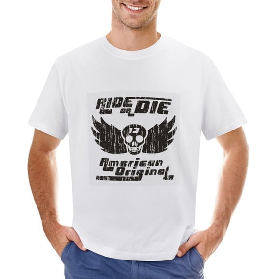 American Original Vintage T-shirt Mens Cotton Classic Crewneck Short Sleeve Tees Unisex White XS