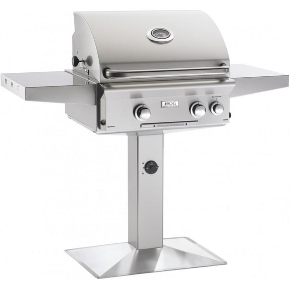 American Outdoor Grill 24NPL L-Series 24 Inch Natural Gas Grill On Pedestal Base With Rotisserie
