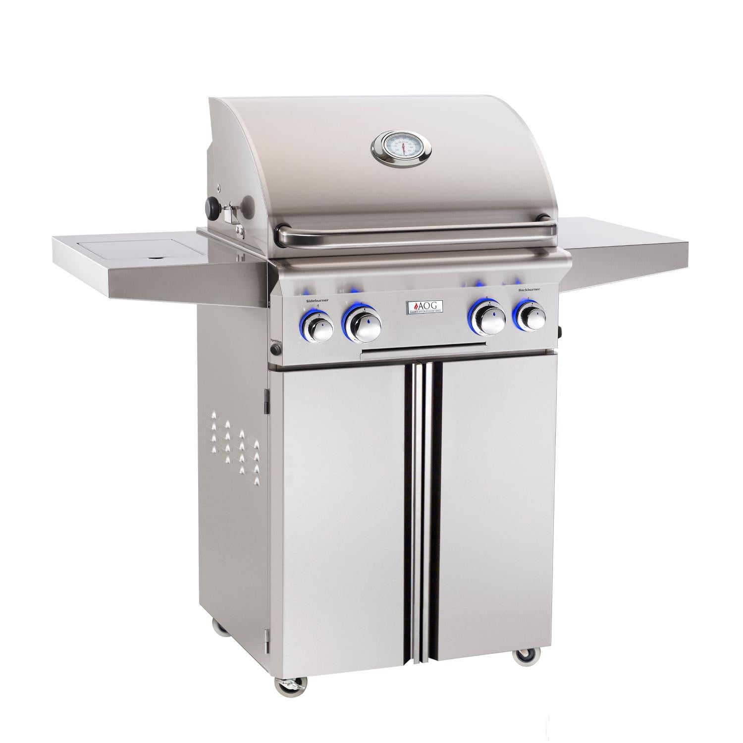 American Outdoor Grill 24PCL L-Series 24 Inch Propane Gas Grill On Cart With Side Burner And Rotisserie Kit
