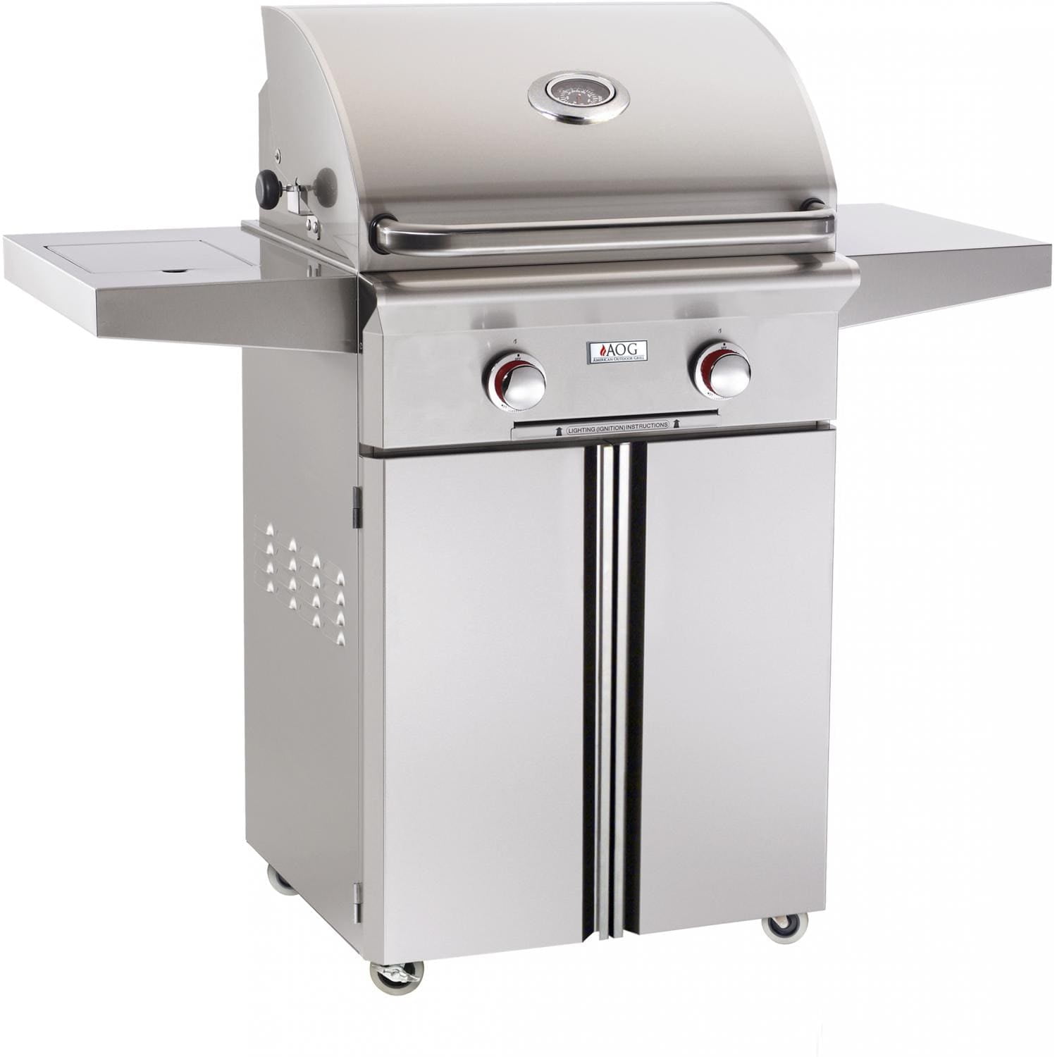 24-Inch Stainless Steel Propane Gas Grill with Rotisserie and Side Burner