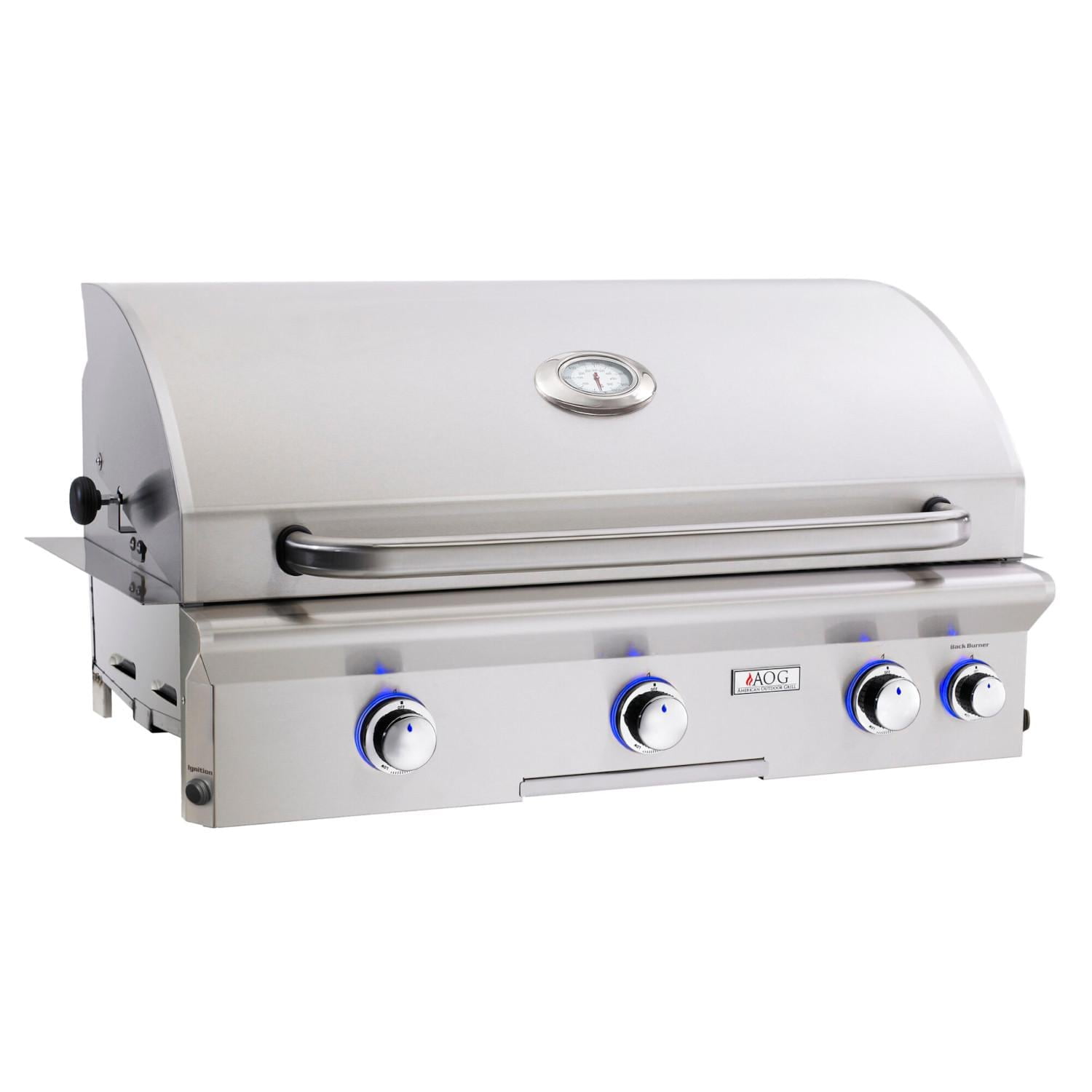 36-Inch Stainless Steel Built-In Natural Gas Grill with Rotisserie and Side Burner