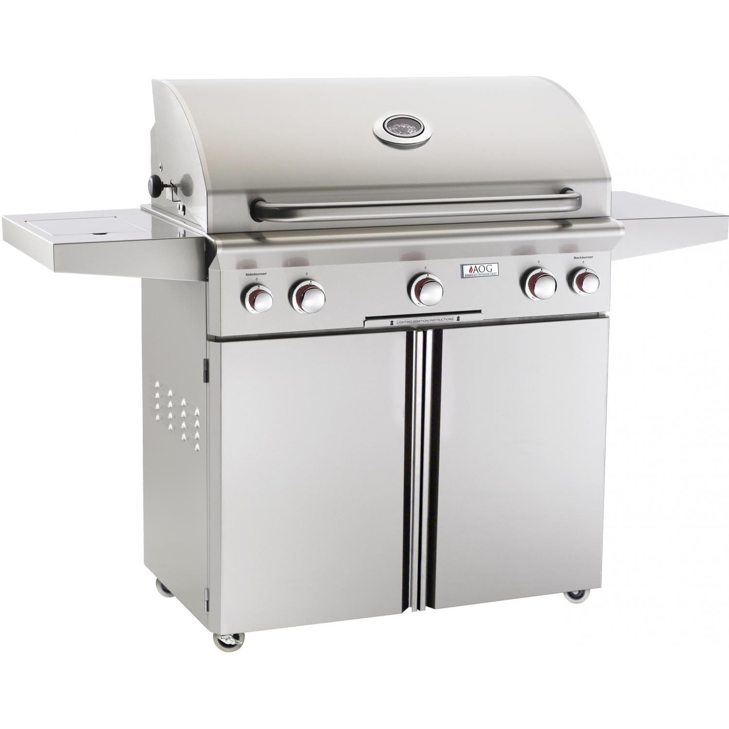 American Outdoor Grill 36PCT T-Series 36 Inch Propane Gas Grill On Cart With Side Burner And Rotisserie Kit