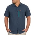 thumbnail image 1 of The American Outdoorsman Blackfoot River Fishing Shirt, Short Sleeve - Quick Dry, UPF 30 UV Protection, Modern Fit, Breathable Eyelets and Waterproof Chest Zip Multiple Pocket (Saragasso Sea, XL), 1 of 8