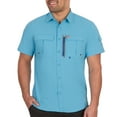 thumbnail image 1 of The American Outdoorsman Blackfoot River Fishing Shirt, Short Sleeve - Quick Dry, UPF 30 UV Protection, Modern Fit, Breathable Eyelets and Waterproof Chest Zip Multiple Pocket (Ethereal Blue, Large), 1 of 8