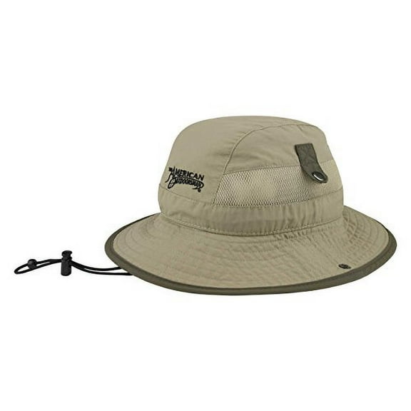American Outdoorsman Mens Taslon Fishing Sun Hat UV Bucket Cap (Large, Brown)