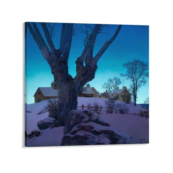 American Painter And Illustrator Maxfield Parrish Hill Top Farm Retro Poster Gifts Canvas Painting Poster Wall Art Decorative Picture Prints Modern Decor 16x16inch(40x40cm)
