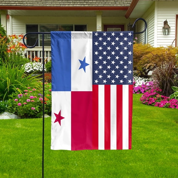 American Panama Flag Panamanian Friendship U.S.A Memorial Day Patriotic For Garden Flag, Double-Sided Decorative Outdoor Flag, Patriotic Polyester Yard Flag 12 x 18 in