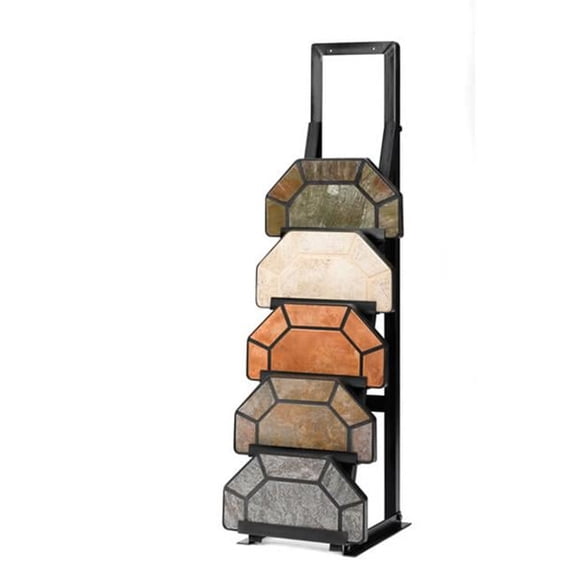 American Panel Retail Retail Stove Board Display Rack  Includes 5 Sample Boards  12 Inch w X 64 Inch h X 18 Inch d