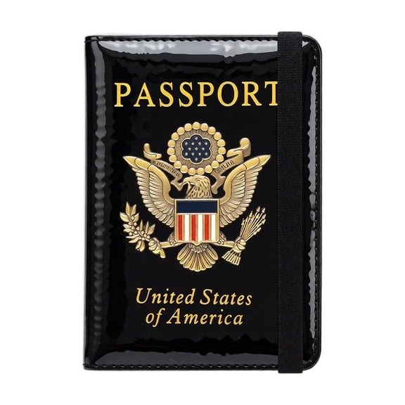 American Passport Cover | Travel Wallet Rfid Blocking Leather Document Holder | Travel Document Holder with Usa Emblem | Gift for Traveler
