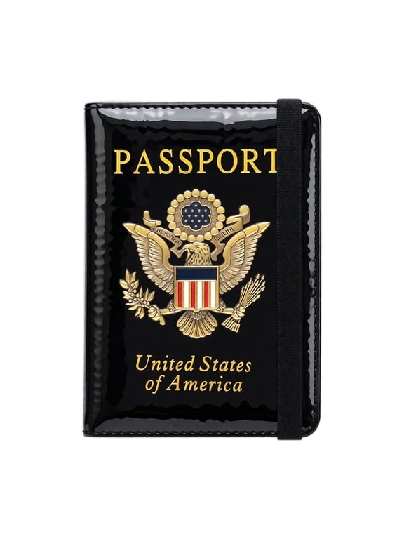 American Passport Cover | Travel Wallet Rfid Blocking Leather Document Holder | Travel Document Holder with Usa Emblem | Gift for Traveler