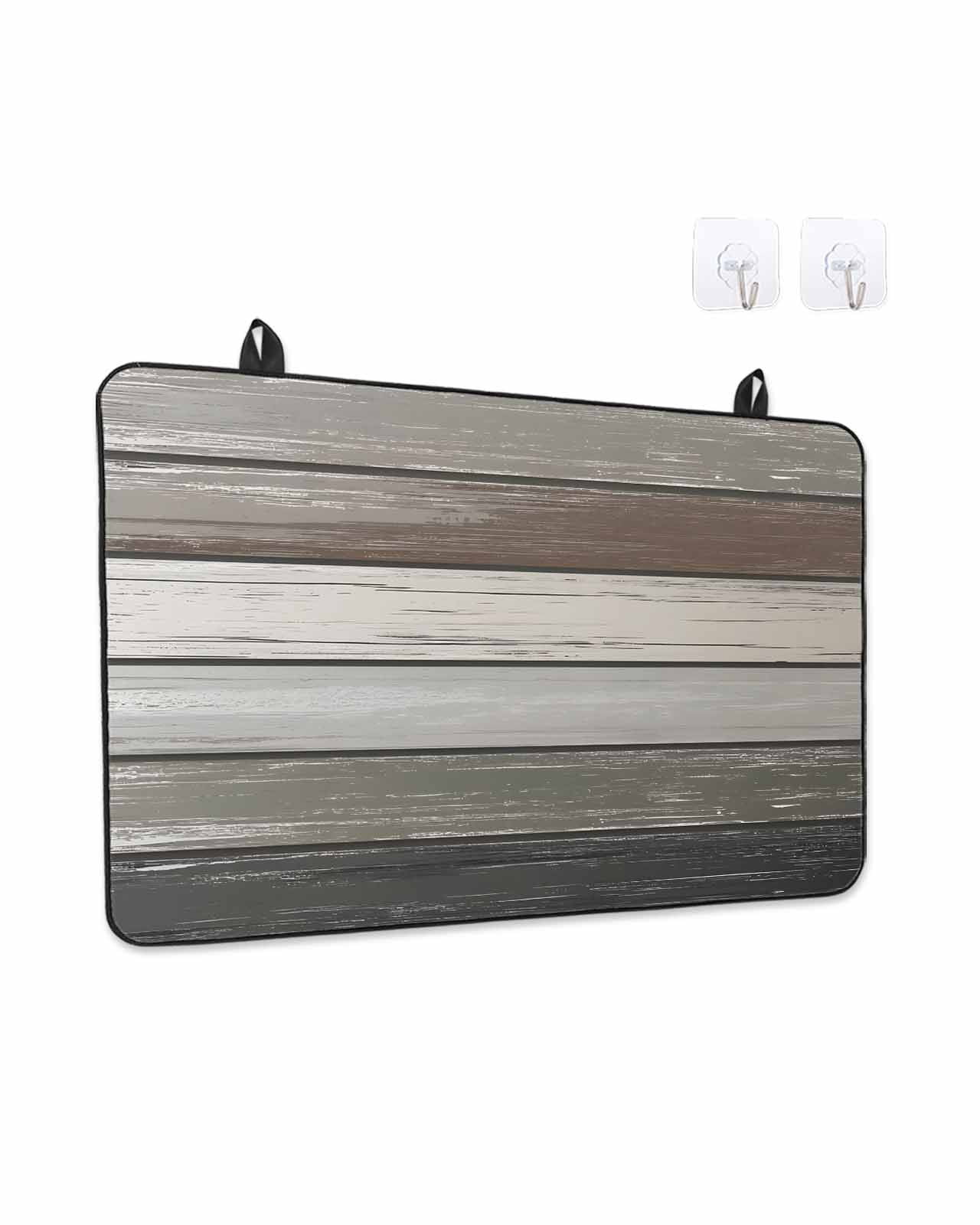 American Pastoral Stove Top Covers for Electric Stove, 36'x21'' Vintage Green Wood Grain Worn Glass Ceramic Stove Cover Foldable Rubber Mat Heat Resistant Cooktop Protector for Kitchen
