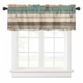 thumbnail image 1 of American Pastoral Stripes Valances for Windows Vintage Green Worn Wood Grain Rod Pocket Curtain Valance Window Treatment Short Curtains for Kitchen Living Room, 42"x18", 1 of 5