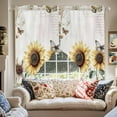 thumbnail image 1 of American Pastoral Style Swag Curtain Valance for Windows, Yellow Sunflower Butterfly Window Treatments Short Swag Topper for Kitchen Windows Bathroom Bedroom, 28"x36", 1 of 8