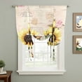 thumbnail image 1 of American Pastoral Style Tie Up Curtain 45 Inches Long, Sunflower Flower Farm Balloon Style Kitchen Window Curtain Over Sink, Small Window Rod Pocket Curtain 34"x45", 1 of 9