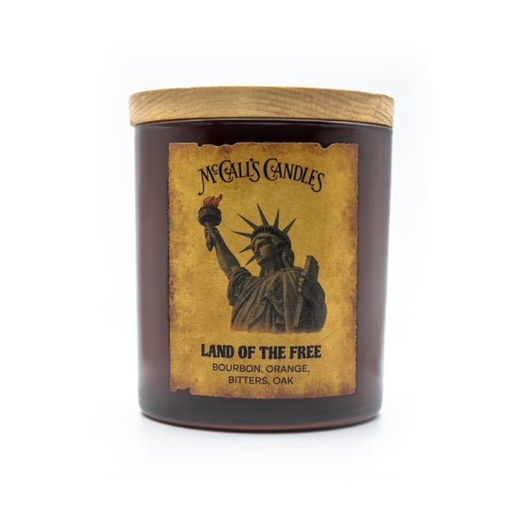 McCall’s Candles | American Patriot | Land of the Free | 8 oz Single Wick Scented Candle | Bourbon, Orange, Bitters & Oak | USA-Poured