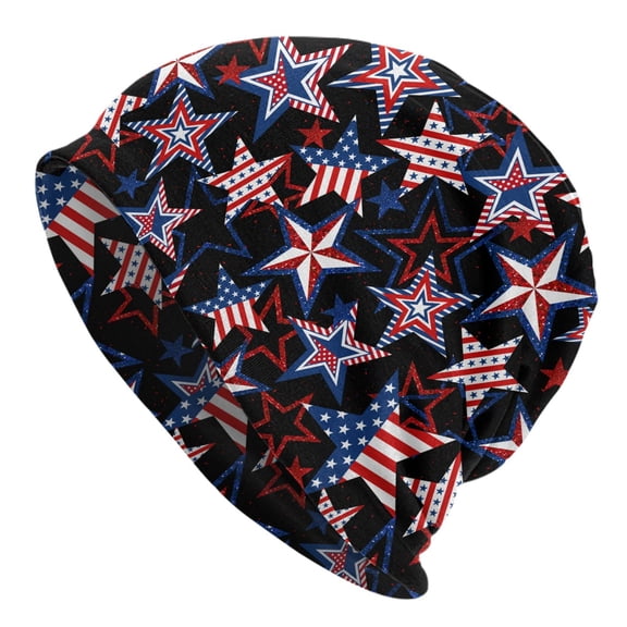American Patriot Beanie Chemo Hat Cancer Headwear Skull Hat Knitted Hat Nightcap Skull Cap for Women Men