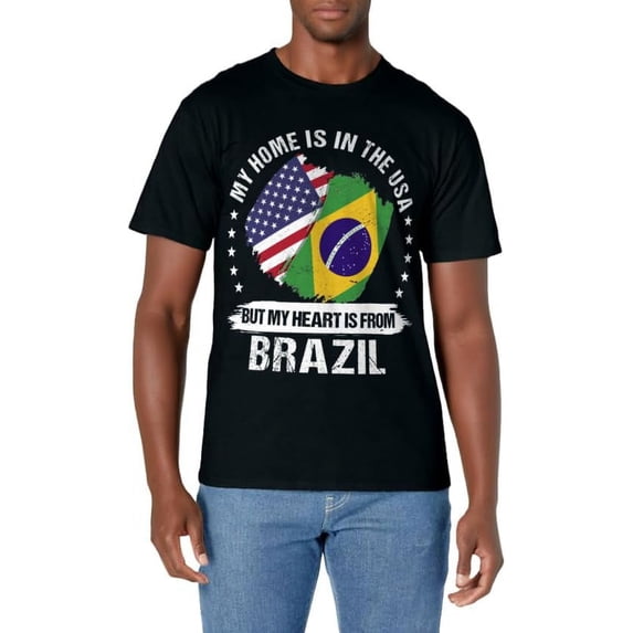 American Patriot Brazil Flag American Brazilian Roots T-Shirt