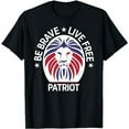 thumbnail image 1 of American Patriot Lion Be Brave Live Free USA Flag Colors T-Shirt, 1 of 5