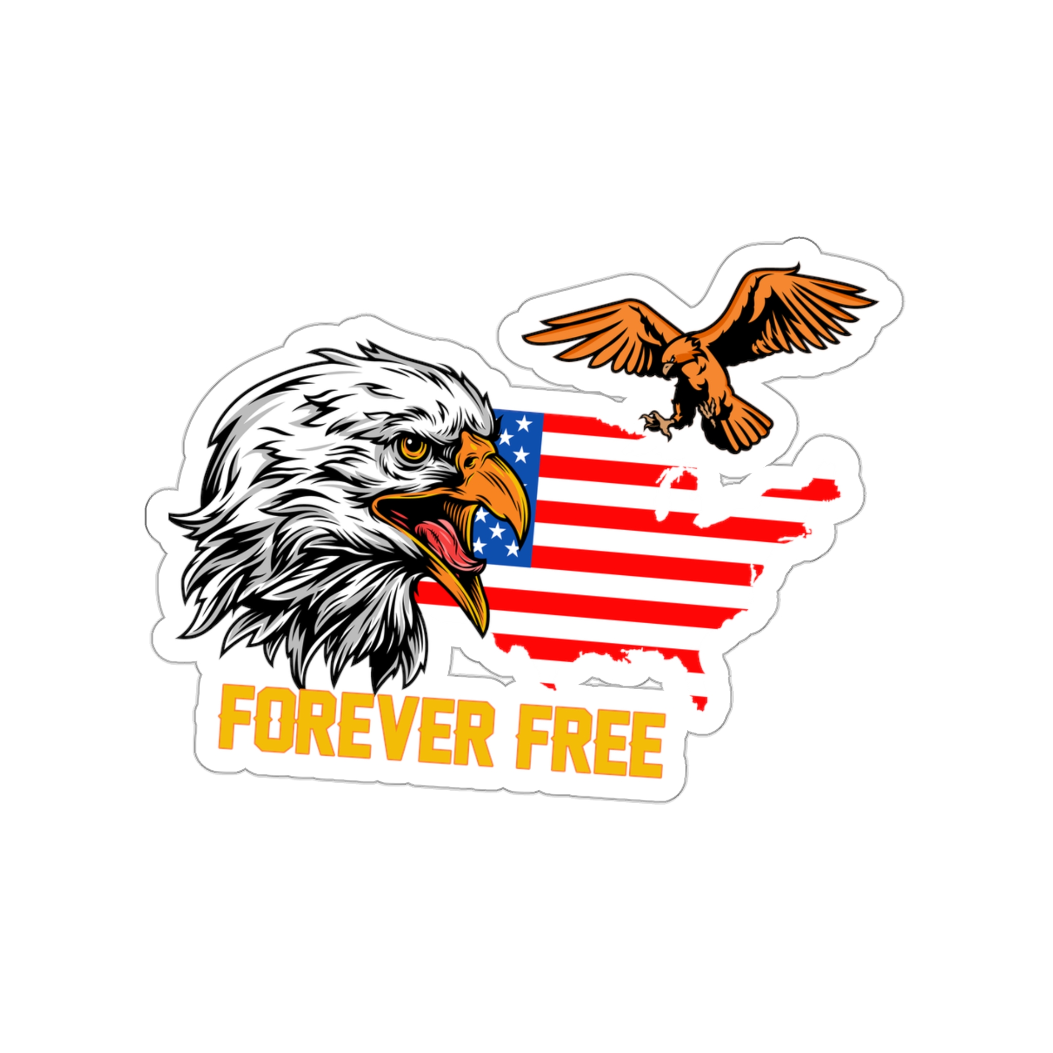 American Patriot Sticker, Patriot Sticker, Forever Free Bumper Sticker