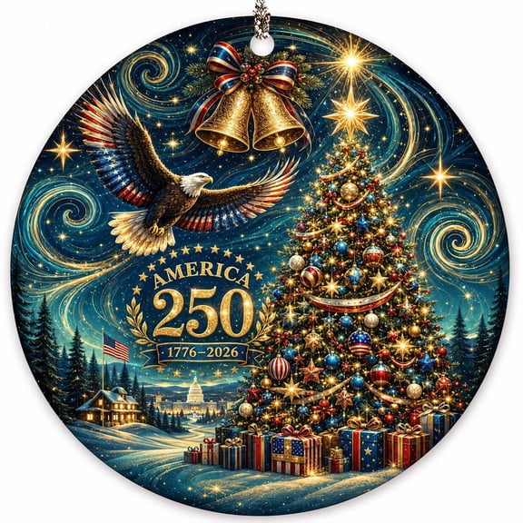 American Patriotic Christmas Ornaments, USA Holiday Decorations, United States Themed Christmas Tree Hanging Decor