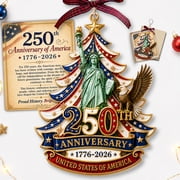 American Patriotic Christmas Ornaments, USA Themed Holiday Hanging Decorations for Christmas Tree