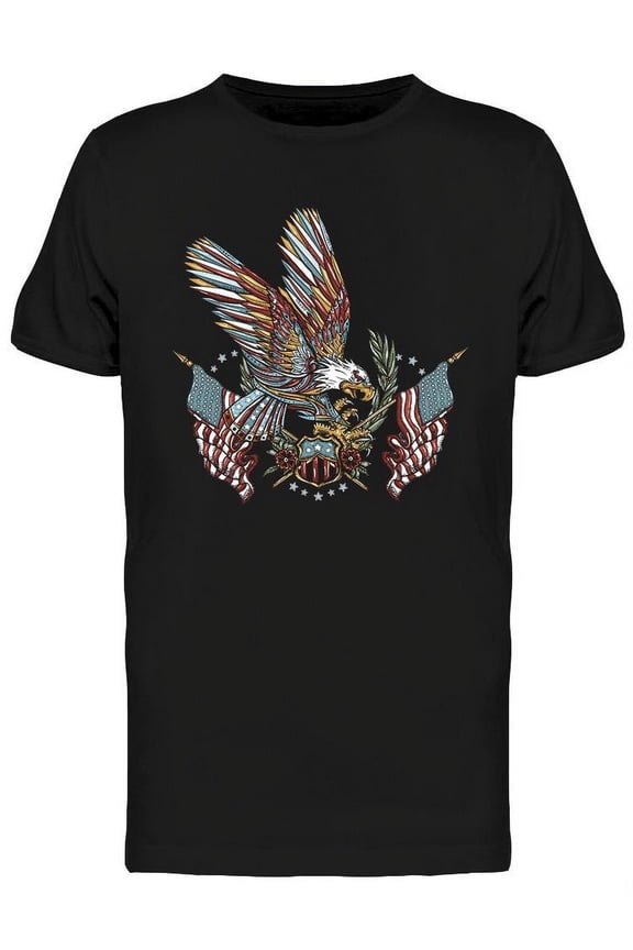 American Patriotic Eagle Design T-Shirt Men -Image by Shutterstock, Male x-Large