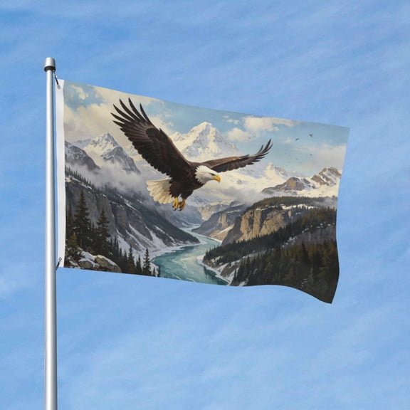 American Patriotic Eagle Garden Flags for Outside 3x5 Ft Large House Flag Housewarming Gift Flag Double Sided Nature Bald Eagle Flags Gifts for Men Women Eagle Lovers House Yard Outdoor Patio Decor