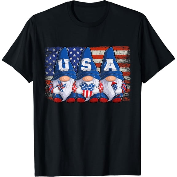 American Patriotic Gnomes USA Independence Day 4th Of July T-Shirt