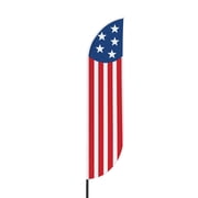 American Patriotic Sign feather flag for Outdoor by Mavis Printing|11.5 FEET Long Polyester Outdoor Banner Flag for Easy Hang|HD Print Swooper I Flag Only to Advertise American Patriotic I Flag Only