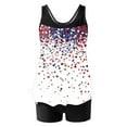thumbnail image 1 of American Patriotic Swimsuit Tops Adjustable Straps Crew Neck Blouse Sleeveless Summer Swimwear 4th July Swim Top USA Flags Tankini Slim Fit Blouses, 1 of 5