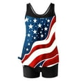 thumbnail image 1 of American Patriotic Swimsuit Tops Adjustable Straps Crew Neck Blouse Sleeveless Summer Swimwear 4th July Swim Top USA Flags Tankini Slim Fit Blouses, 1 of 5