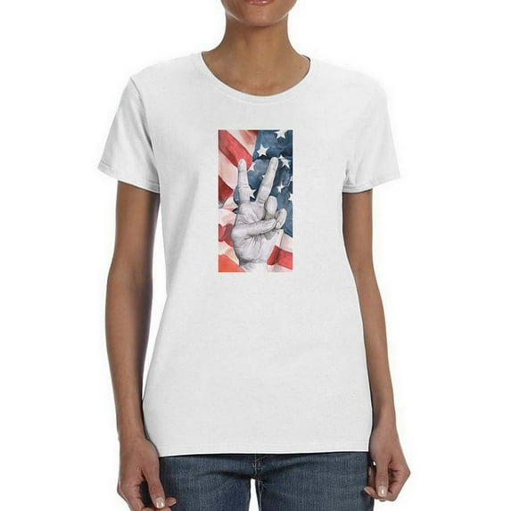 American Peace Sign T-Shirt Women -Jennifer Paxton Parker Designs, Female Large
