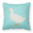 thumbnail image 1 of American Pekin Duck Blue Check Fabric Decorative Pillow, 1 of 4