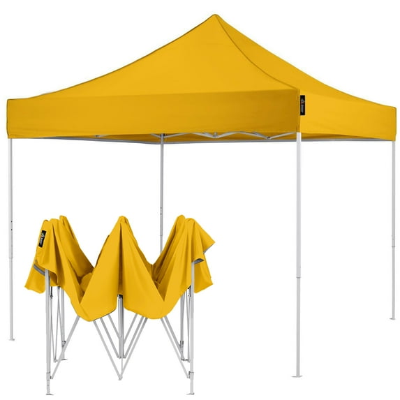 American Phoenix 10x10 ft Yellow Pop up Canopy Tents Portable Commercial Fair Shelter