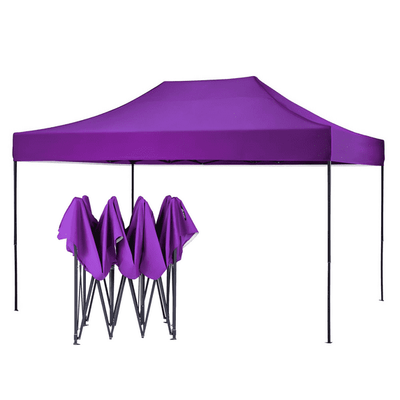 American Phoenix 10x15 ft Purple Pop up Canopy Tents Portable Commercial Market Shelter