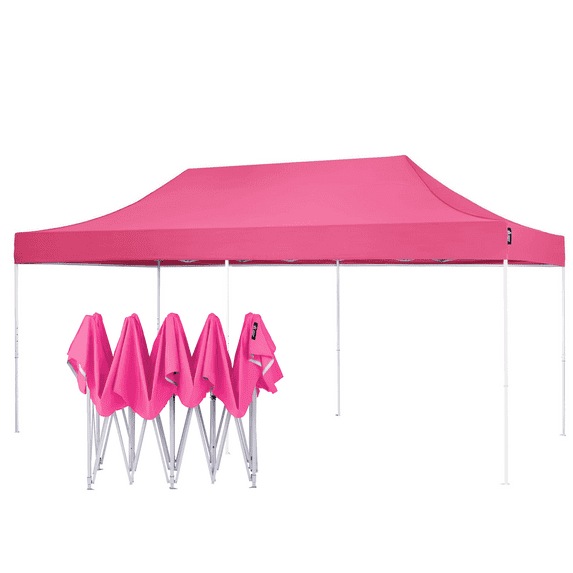 American Phoenix 10x20 ft Pink Pop up Straight Leg Canopy Commercial Fair Shelter