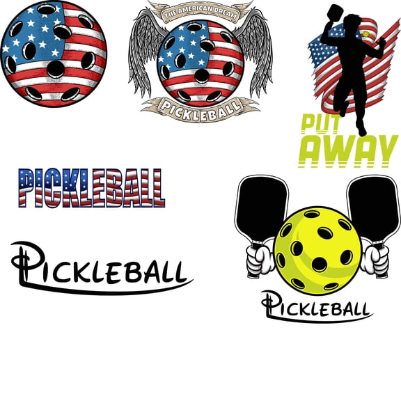 American Pickleball Sticker Set Durable, Waterproof Vinyl Decals